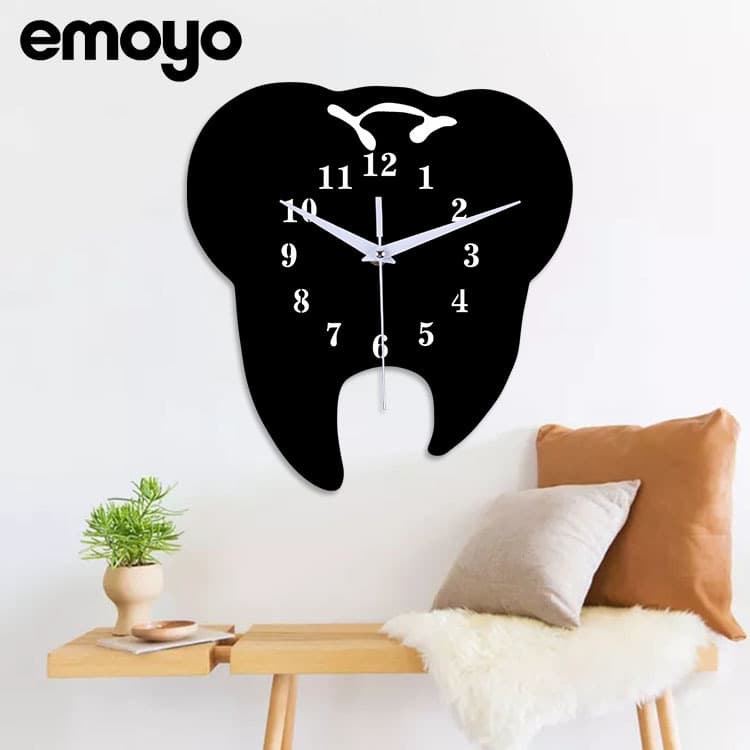 Factory Direct Creative Decorative Tooth Wall Clock, Silent Quartz Clock for Dental Clinic
