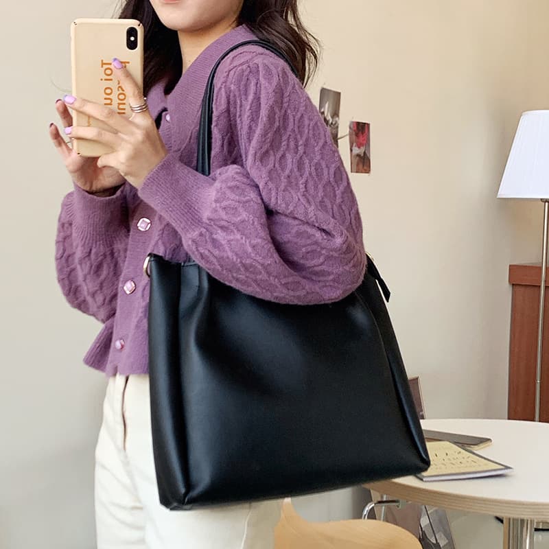 Women's bag 2025 new trendy Korean version daily shoulder bag large capacity simple tote bag student handbag crossbody bag