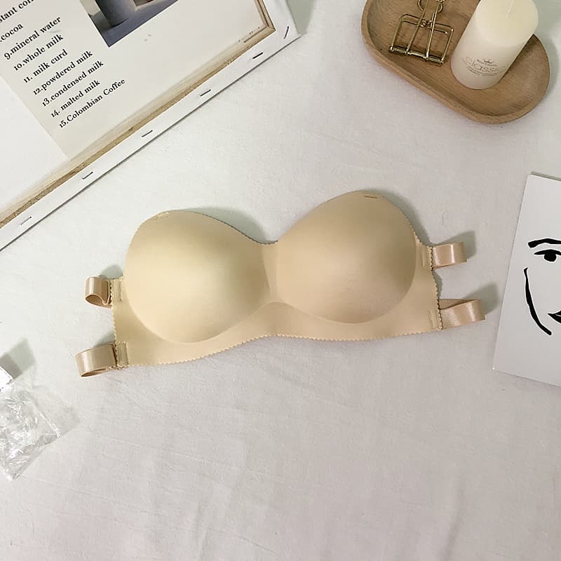 Strapless Bra Anti-Slip Bustier Women's Wrap-Style Wire-Free Anti-Exposure Bra, One-Piece Underwear