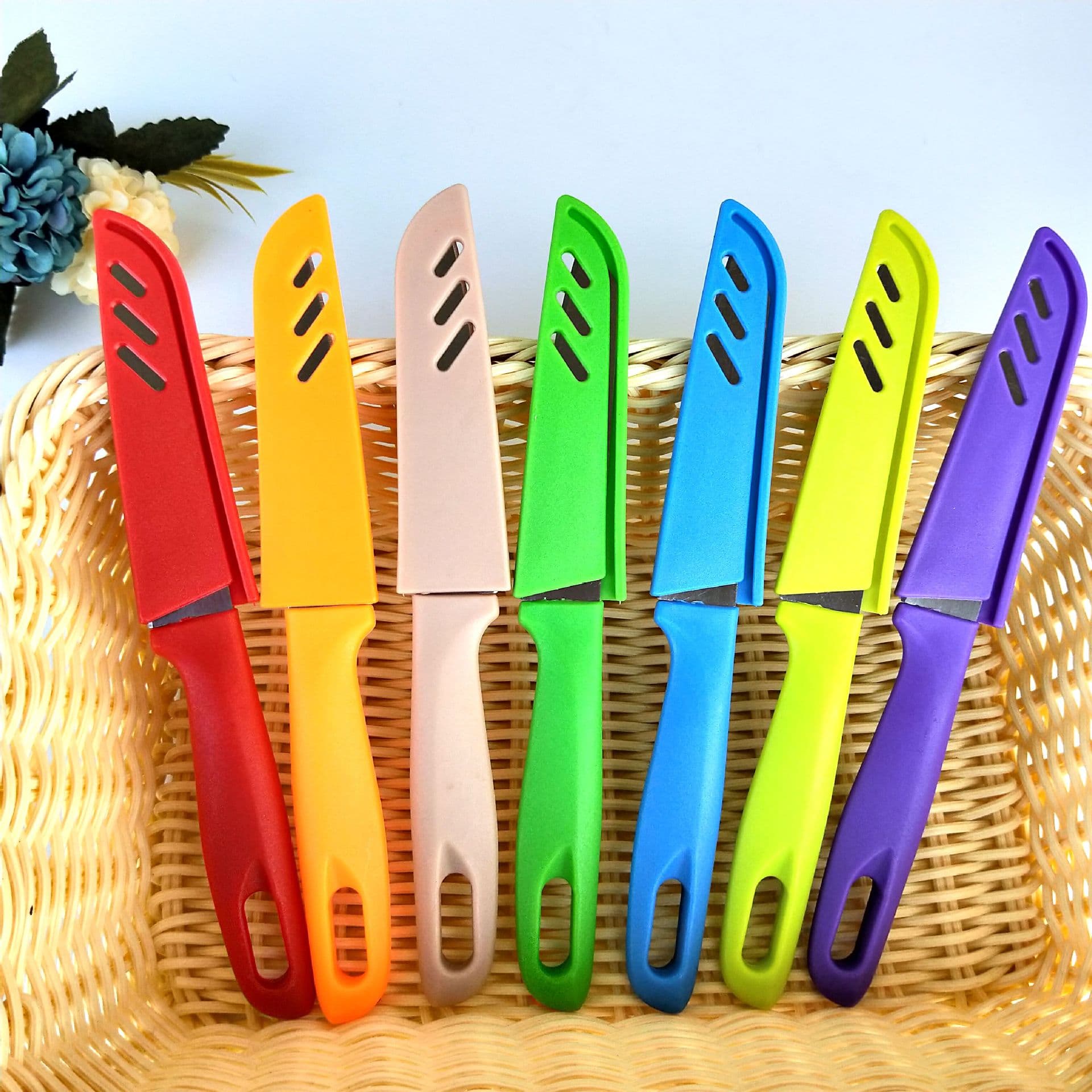 Candy-Colored Fruit Knife, Kitchen Knife, Apple Peeler, Stainless Steel Fruit Peeler, Portable Plastic Knife