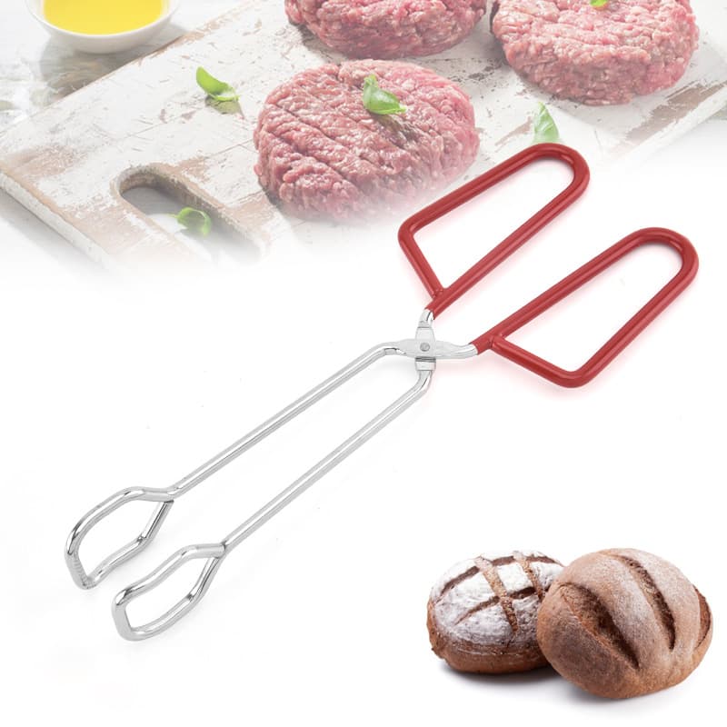 Factory Wholesale Stainless Steel Food Tongs Kitchen Tool Anti-Slip Bread Tongs BBQ Meat Tongs for Home Use