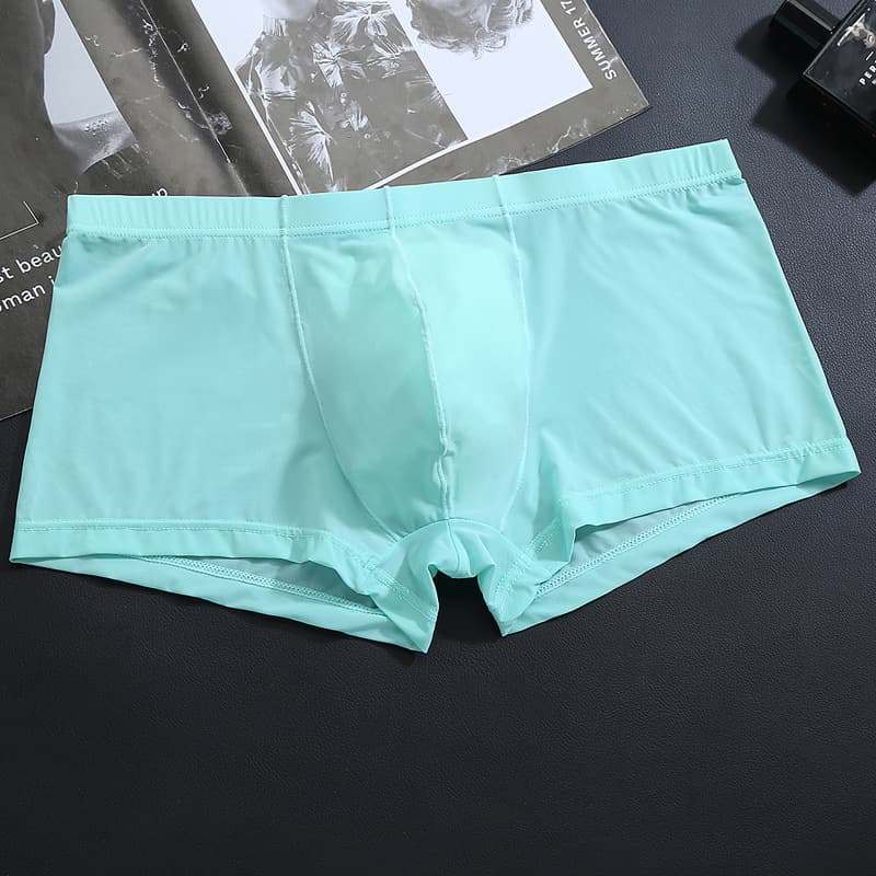 Ice Silk Men's Underwear Boxer Shorts Thin Style Unique Breathable Sexy Summer Four Corner Ice Silk Underwear