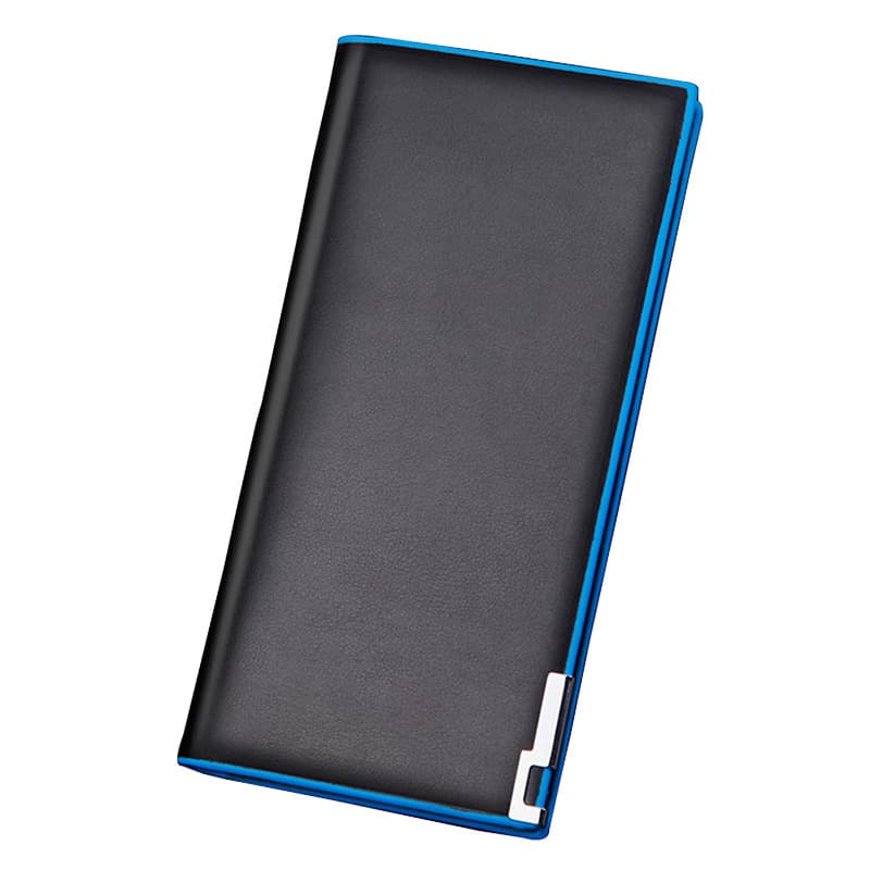 Long wallet with contrasting color men's business metal suit bag European and American iron border cross-border e-commerce wallet men free shipping