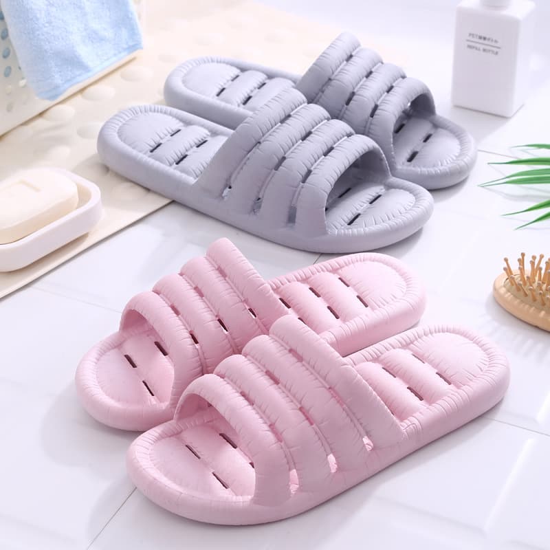 Bathroom Slippers for Men and Women, Anti-Slip, Hollow, Thick Sole, Indoor Couple Plastic Summer Sandals