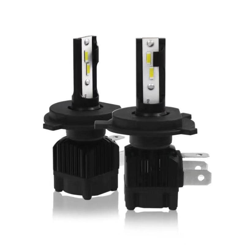 Cross-border Supply MINI Square Chuck with Fan Hot-selling Car LED H4 Headlight High/Low Beam Integrated