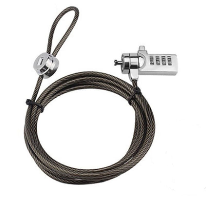 Laptop Lock, Projector Combination Lock, 4-Digit Anti-theft Encryption Metal Black Steel Cable Lock