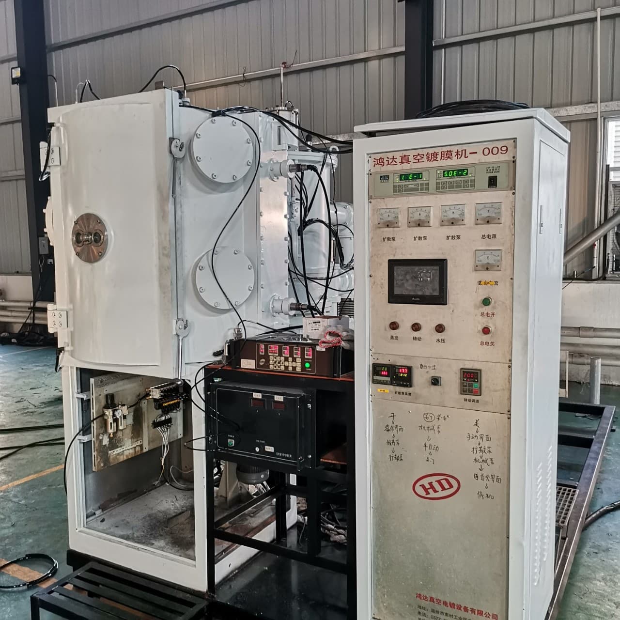 Second-hand true silver plating equipment, ceramic glass sputtering silver coating machine, second-hand double target sputtering coating machine