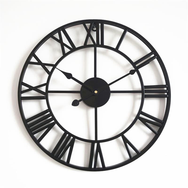 Nordic Decorative Silent Round Roman Numerals Wall Clock Wholesale Stock From Manufacturer Cross-Border Metal Plastic Mirror Surface