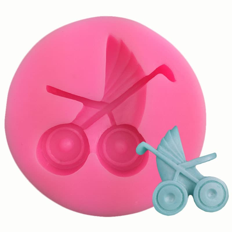 Simple Baby Stroller Sugar Art Cake Mold Baking Tools Western Pastry DIY Sugar Craft Mould Irregular Shape Silicone Baking Mold