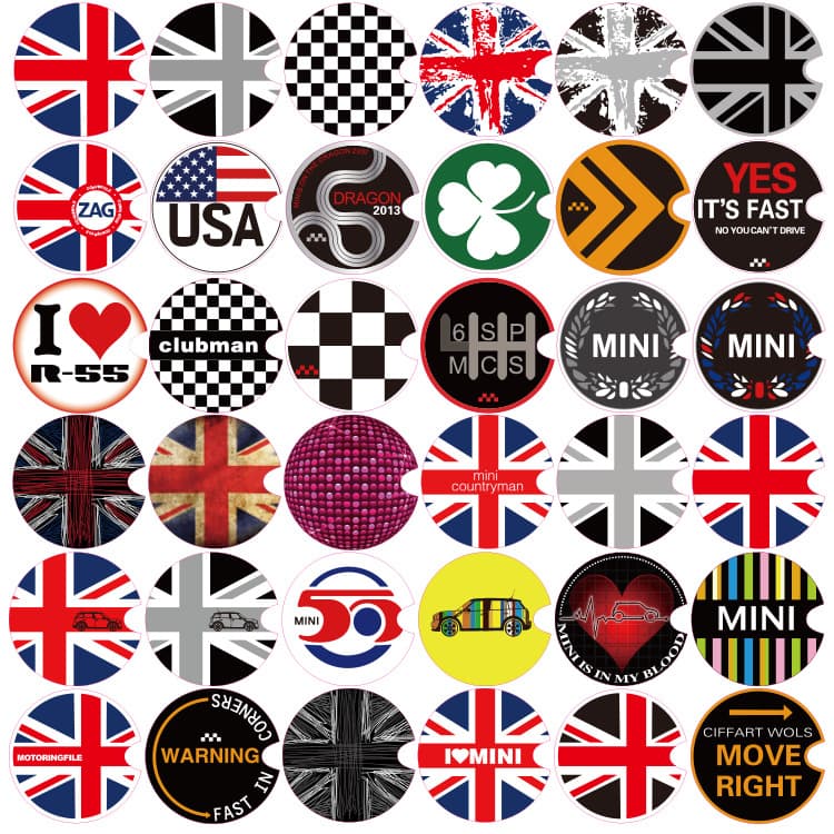 Suitable for Mini Cooper Fuel Tank Cap Car Sticker Body Wholesale Car Emblem Cool Durable