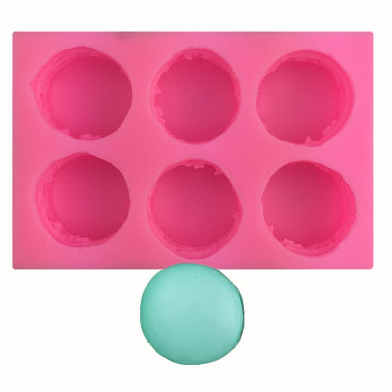 6-Unit 3D Macaron Silicone Mold for DIY Handmade Soap Lightweight Clay Food Cake Mould Irregular Shape Baking Tool