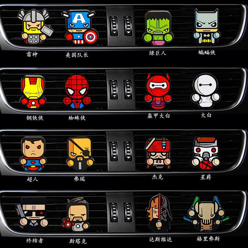 Car Vent Clip Perfume Cartoon Marvel Avengers Car Decoration Air Vent Clip