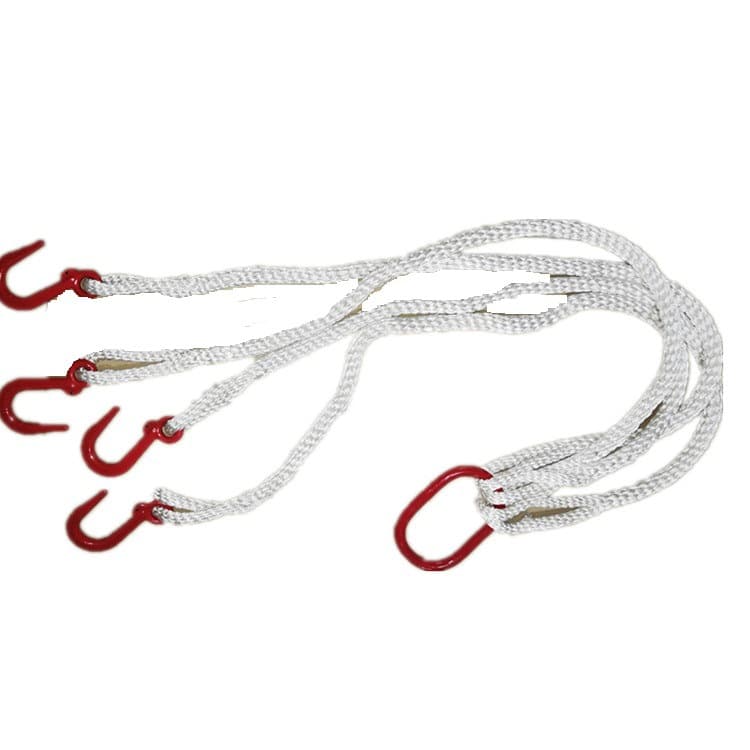 Shenzhou Supply Handwoven White Nylon Lifting Rope Round Lifting Belt Double-Loop Hoisting Rope Sling Rigging