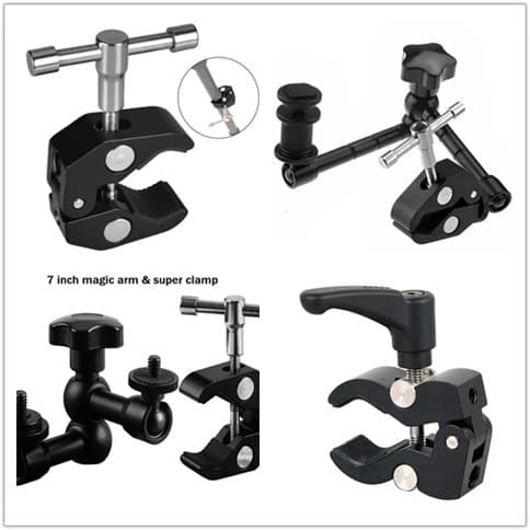 11-inch 7-inch magic arm flexible arm, small and large crab clamp clips, universal stand metal fixing clamp adjustable