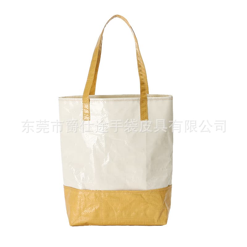 Designer Original PE Woven Tote Bag, Brown Eco-friendly Woven Tote Bag, Stylish and Creative Snake Skin Bag