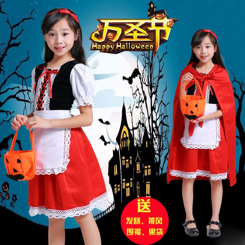 Halloween Little Red Riding Hood costume princess dress Christmas children's performance, preschool masquerade ball girl fairy tale