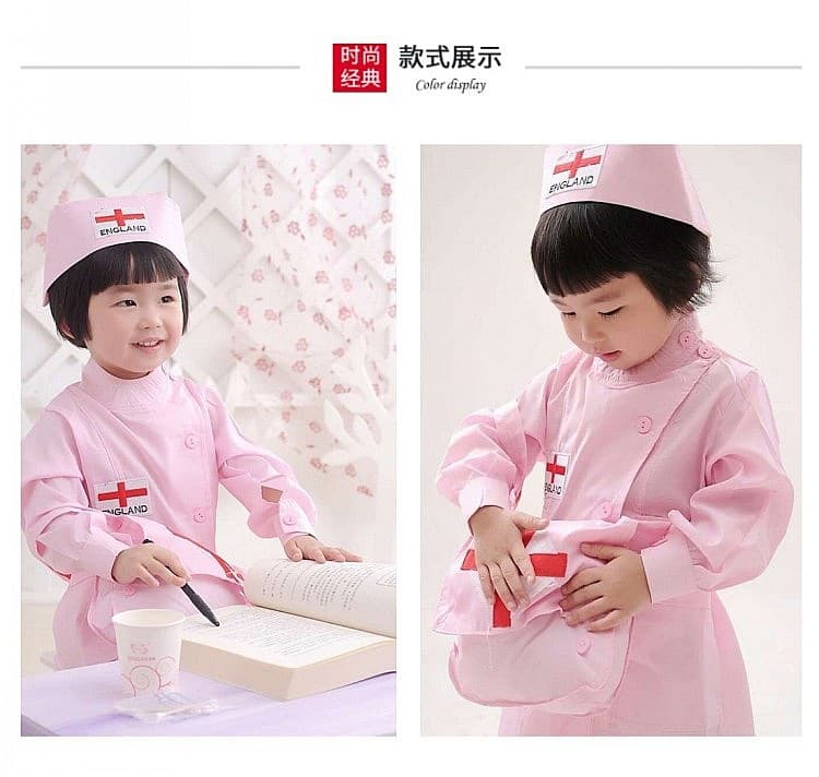 New Kids Role Play Doctor Nurse Costume, Little Dentist Science Lab White Coat, Preschool Children Dress-Up Outfit