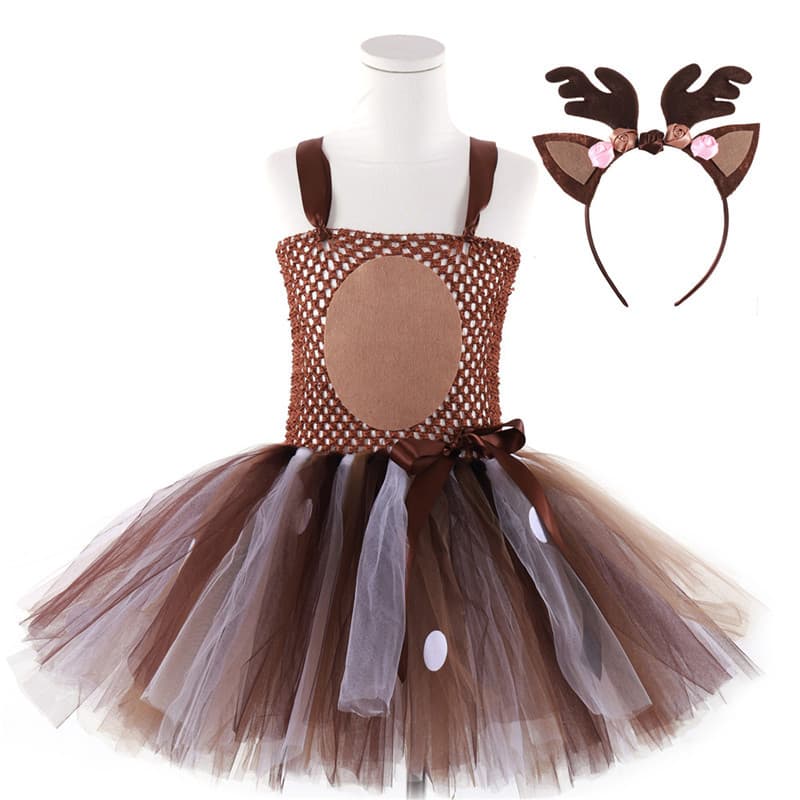 Little Deer Dress Cosplay Girls Short Skirt Halloween Children's Formal Dress High Quality Girls Dress Cross-border Supply
