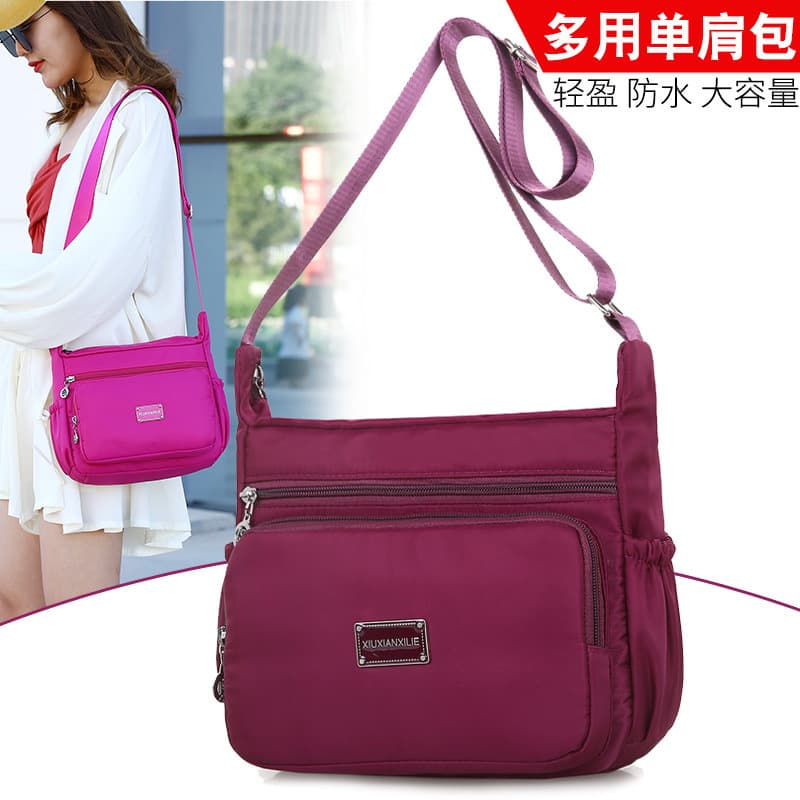 Korean Style Fashion New Nylon Waterproof Shoulder Bag for Women Casual Crossbody Multi-Zipper Backpack Factory Wholesale