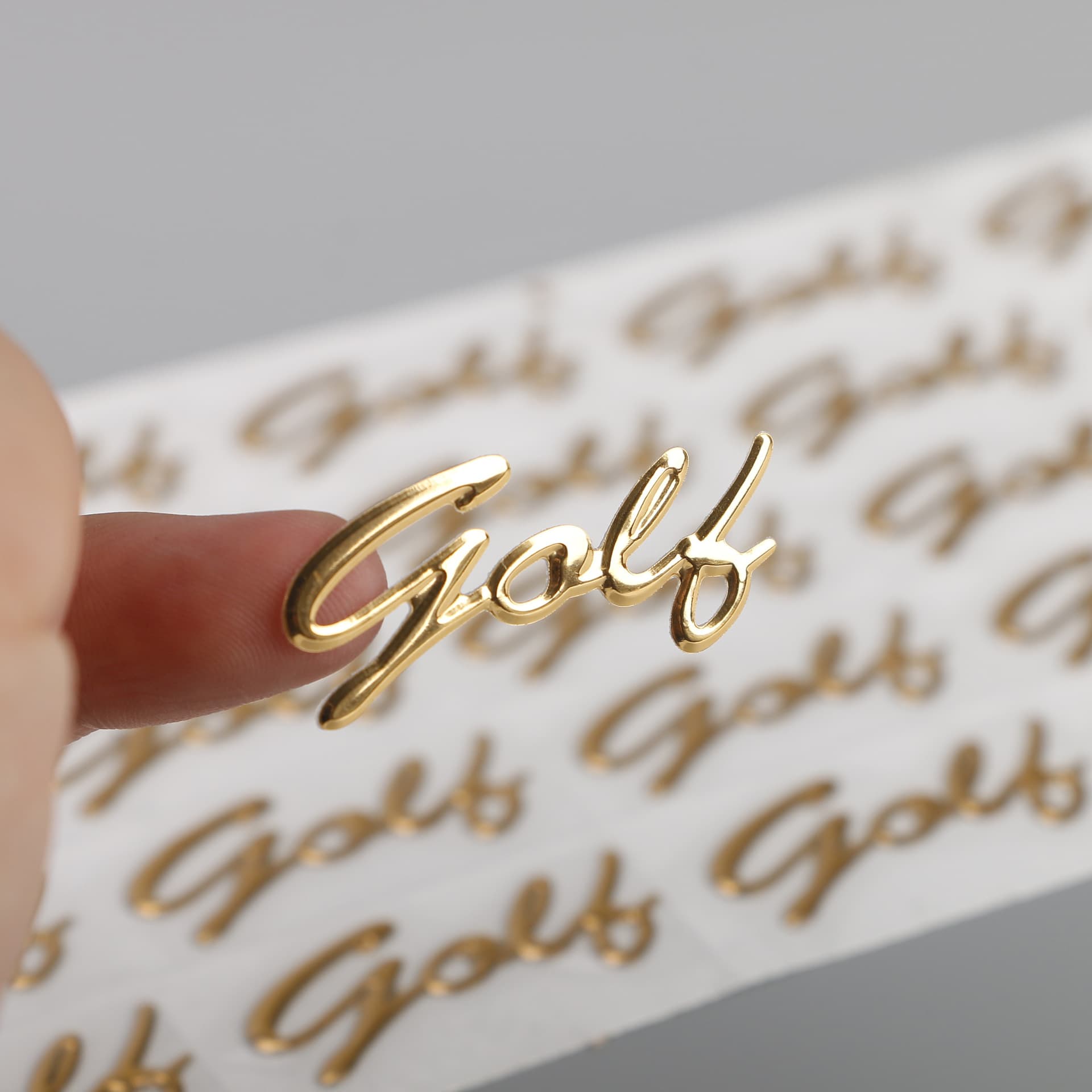3D stereoscopic trademark soft sign, embossed metal logo, metal split label, self-adhesive hot stamping sticker