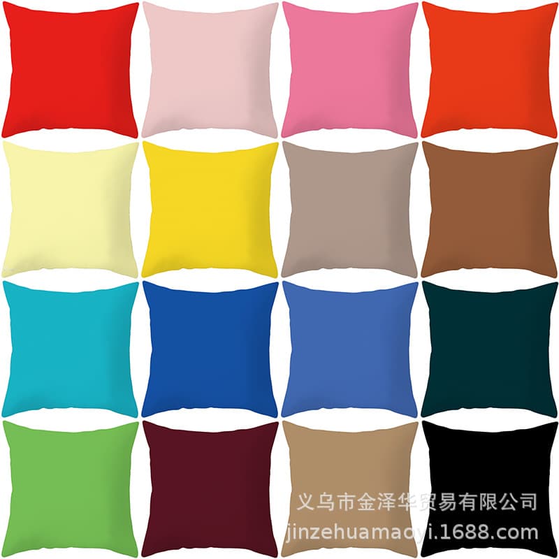 Simple Solid Color Single-Sided Printed Pillowcase, Shopee Popular Square Sofa Pillow, Office Pillowcase Wholesale