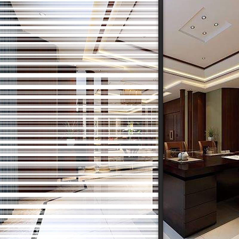 Elegant stripe white glass sticker, PET home window sliding door decorative film