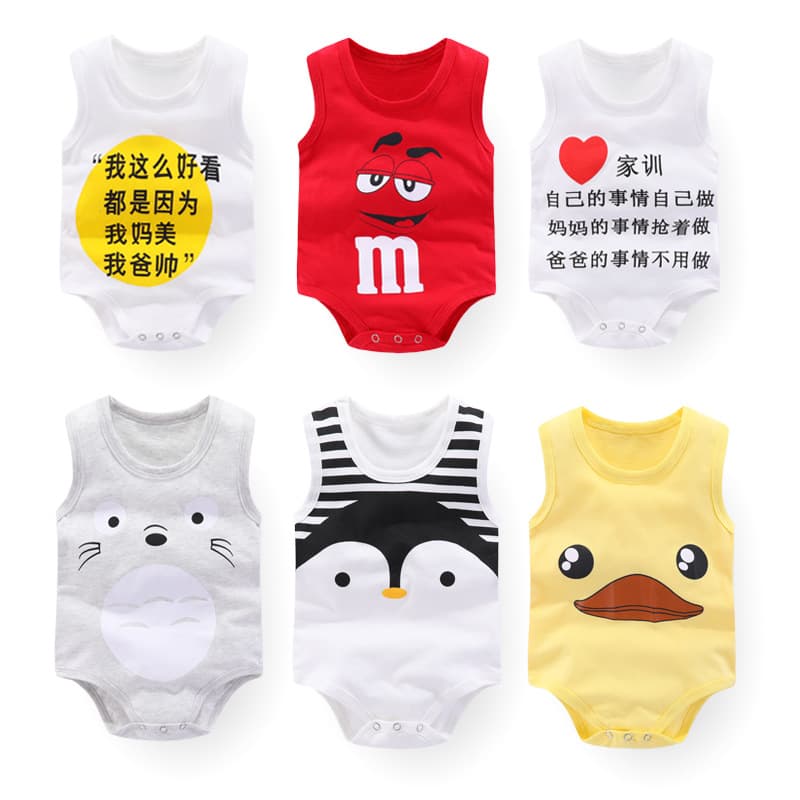 New baby sleeveless jumpsuit for men and women, summer vest, triangle vest, newborn baby bag, crawling suit
