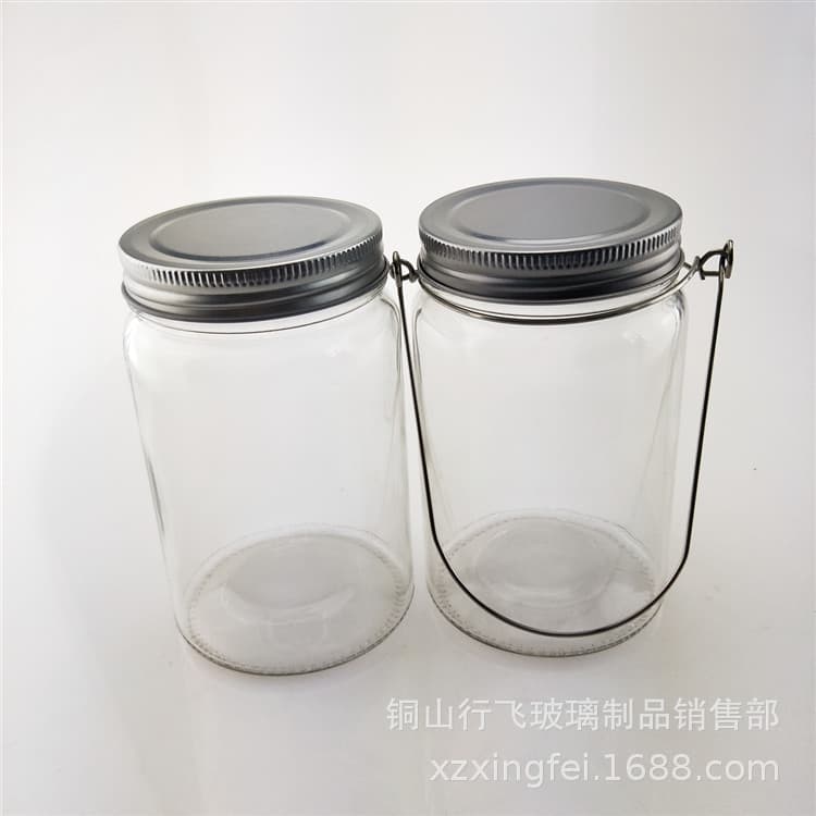 600ml Glass Jar Craft Lamp Decorative Bottle Candle Glass Bottle Spray Painted Electroplated Rolled Edge Sealed Iron Lid