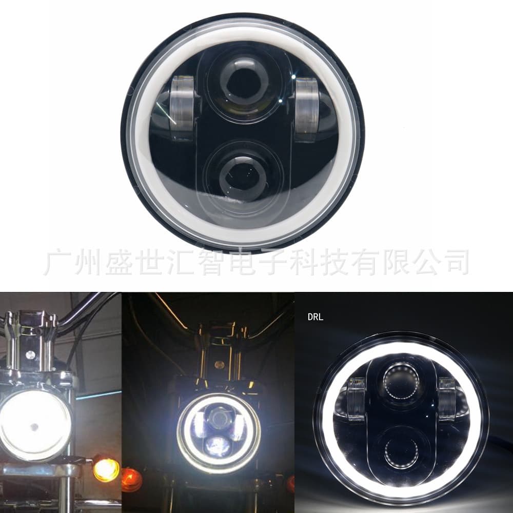 Universal Car Motorcycle Modification 5.75-inch LED Headlight Wrangler Headlight Angel Eye Headlamp