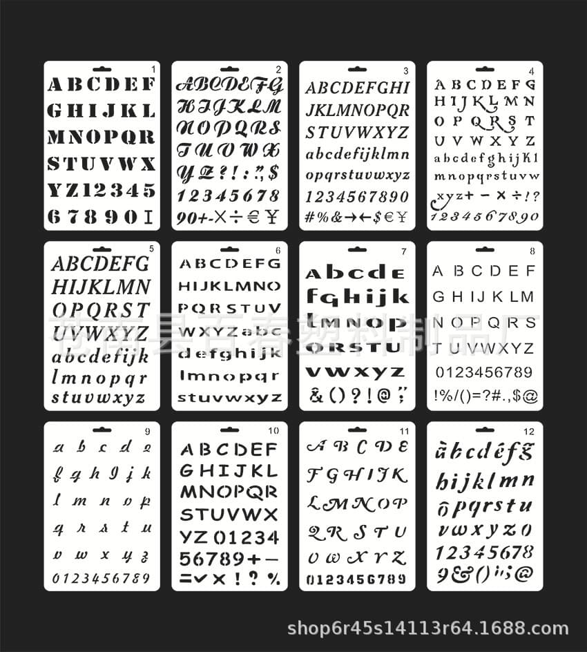Drawing Template DIY Account Template Theme Lace Ruler Alphanumeric Symbols Hot Selling on Amazon
