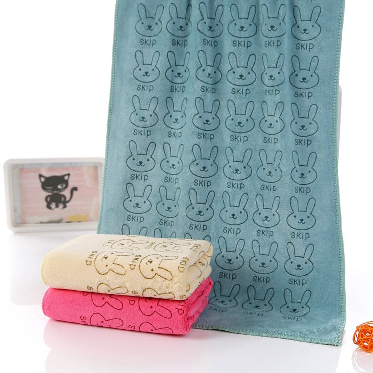 Microfiber square towel Cartoon printed children's microfiber towel Hanging hand towel 25*25