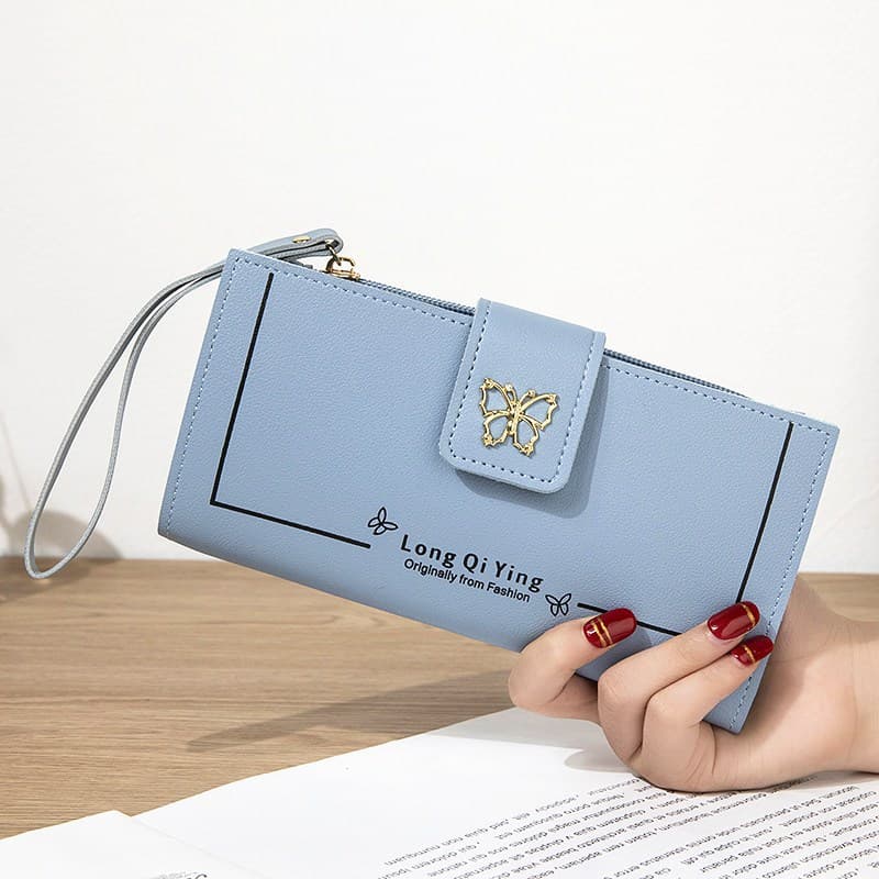 New Women's Long Wallet Fashion Student Multi-Slot Zipper Clasp Handbag Phone Bag Coin Purse