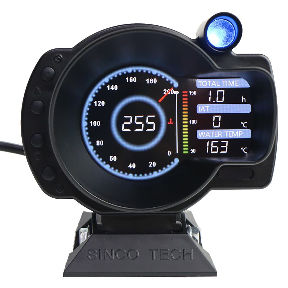 Cross-border Hot Selling OBD LCD Instrument Cluster Car Modification Multifunctional Head-up Display RPM Water Temperature Speed Turbo Gauge