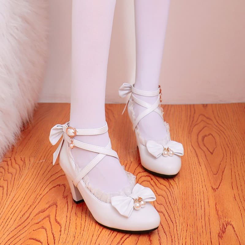 Actual image: Women's chunky heel sandals lace girl shoes student shoes flats