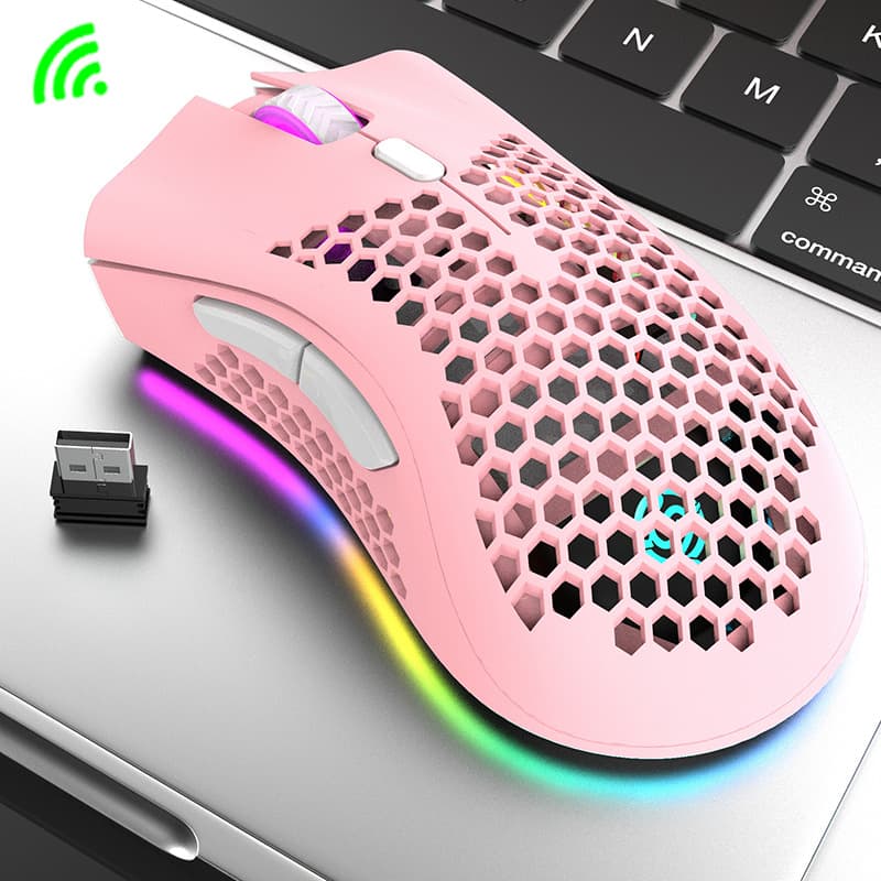 Cross-border wireless charging mouse lightweight hollow hollow colorful RGB luminous gaming office mouse Amazon