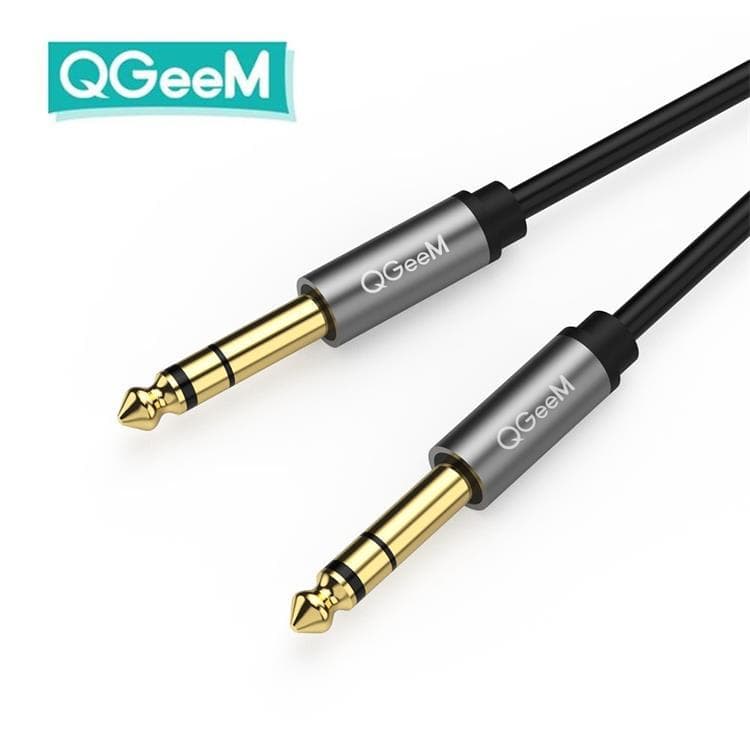 QGeeM Audio Jack Cable 6.35mm to 6.35mm Guitar Mixer Sound Cable Stereo