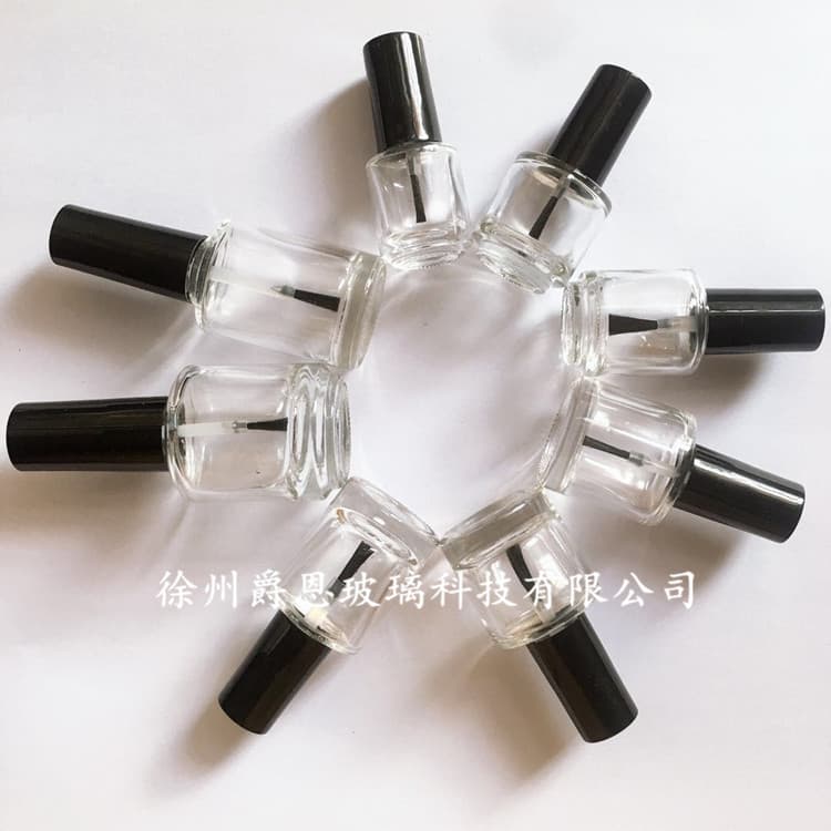 Glass 5ml8ml10ml15ml round nail polish bottle cosmetic nail polish glass bottle touch-up glue glass bottle