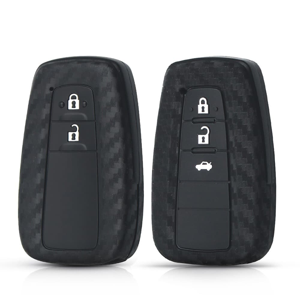 Carbon Fiber Car Key Case Cover Fob for Toyota Camry Prado Prius