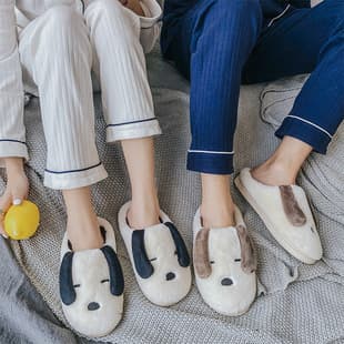 Custom Processing Cotton Slippers Fuzzy Slippers Home Couple