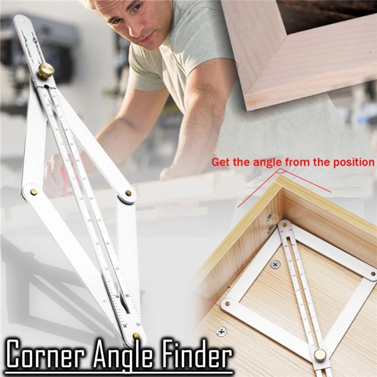 Diagonal ruler, thickened diagonal trimming tool, multi-functional yin-yang woodworking ceiling tool, angle ruler, protractor