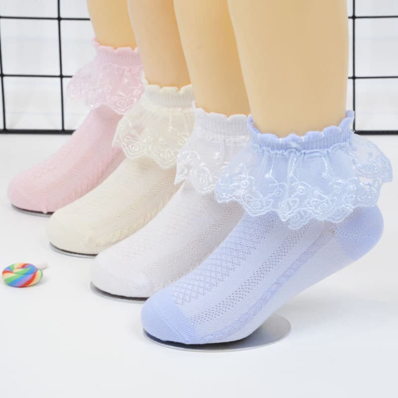 Factory Direct Children's Socks Spring Summer Thin Mesh Lace Socks Girls Dance Student Socks Kids Socks