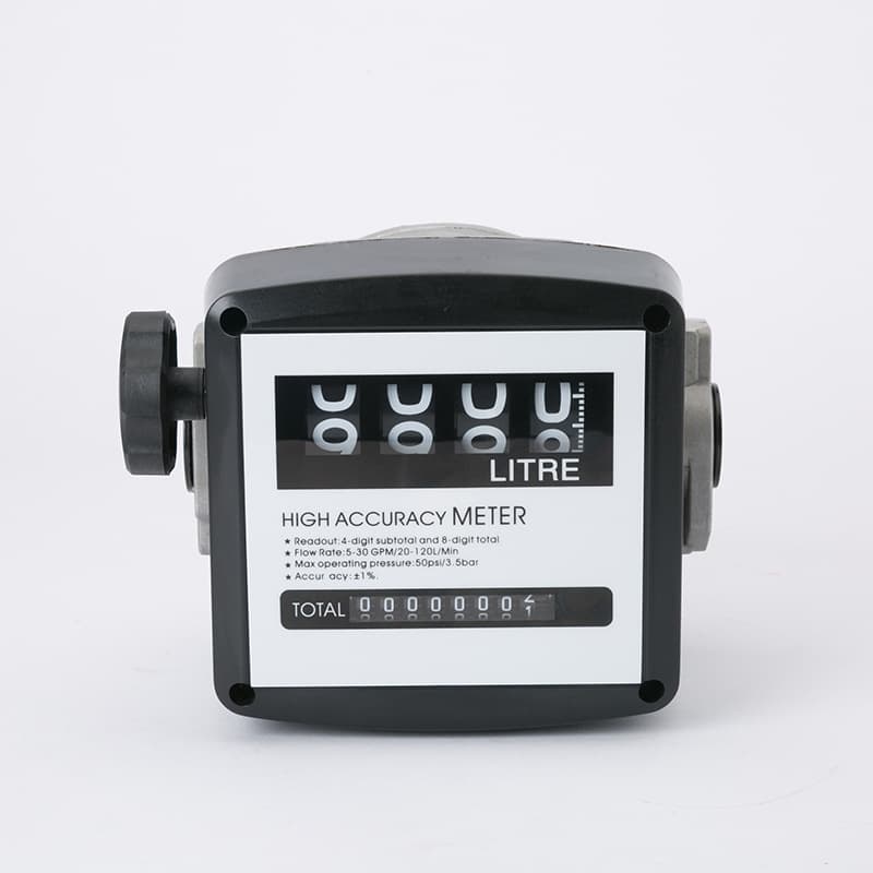 Four-digit Flow Meter Mechanical Flow Meter Oil Meter Impeller Type Diesel Meter Refueling Pump Accessories Factory Direct Sales