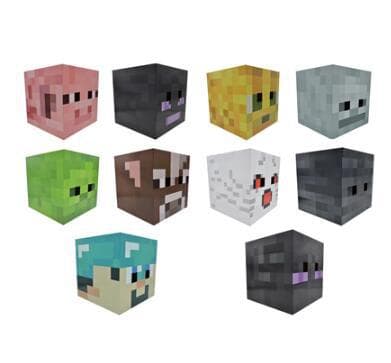 Minecraft Headgear Enderman Black Creeper Steve Cardboard Prop Game Merchandise