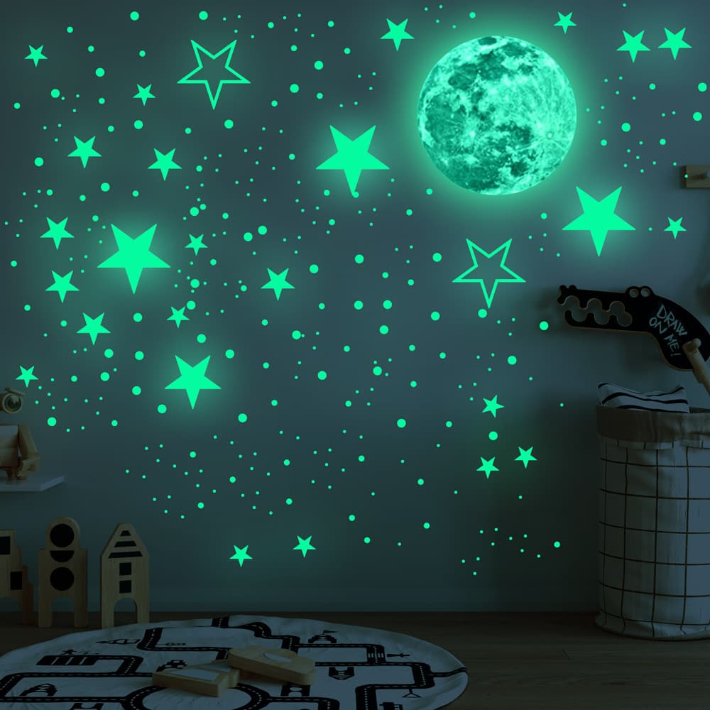 YGP007 20cm Moon and Star Combo Kids Room Kindergarten Playground Background Decorative Wall Sticker Amazon