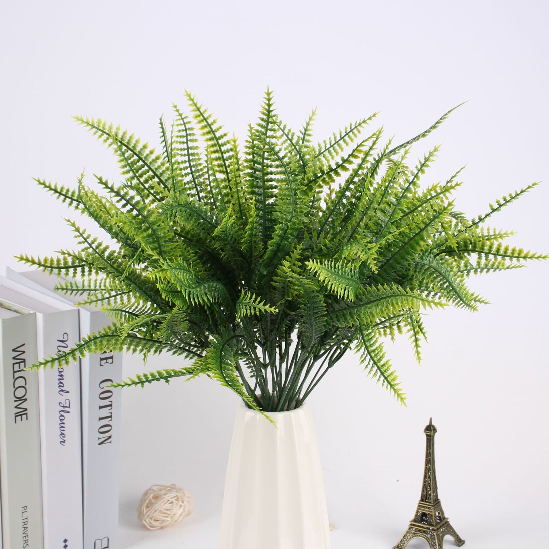 Factory direct sales of artificial plants, greenery, wall decorations, flowers, grasses, fern leaves, Persian leaves, 7-fork, 42-leaf new products.