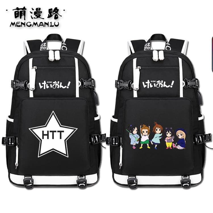 K-ON! Light tone girl peripheral schoolbags, Yui Hirasawa, Mio Akiyama, anime cartoon men's and women's backpacks