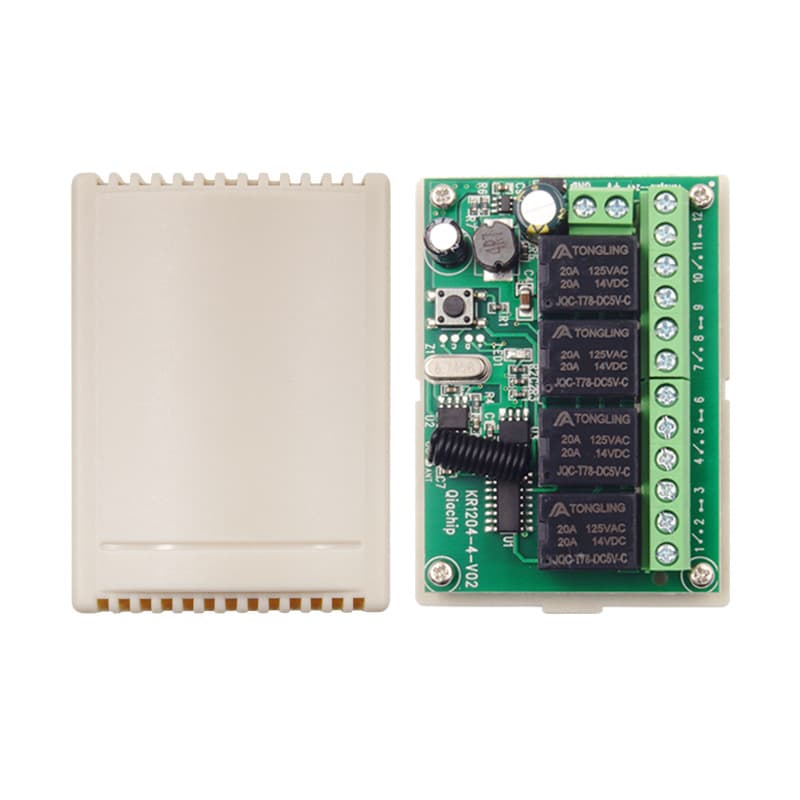 QIACHIP DC 12V Four-Channel Wireless Remote Switch, 24V Relay for Car Light Mods and Motor Control