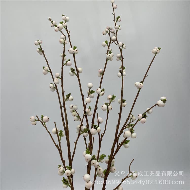 New Chinese-style living room entrance decoration simulated floral arrangement, wild fruits, fruit plants, simple Zen style, retro small white fruit