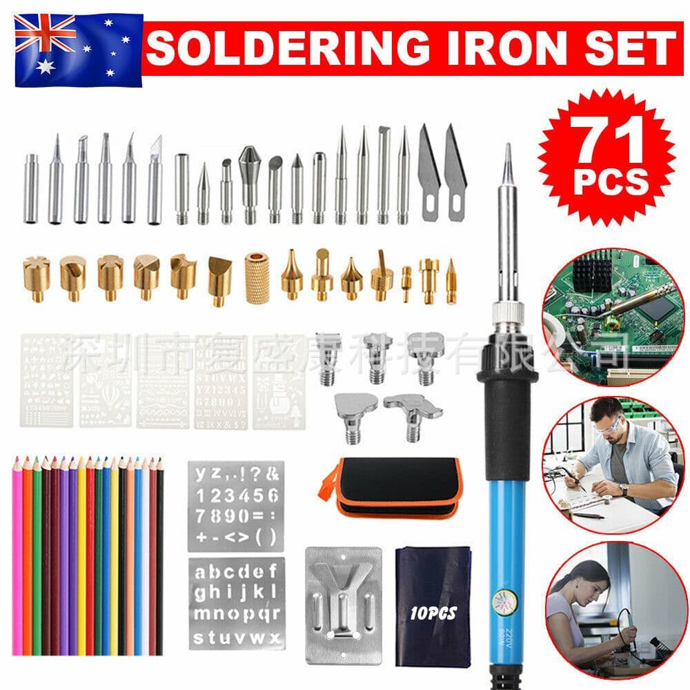 71-Piece Soldering Iron Pyrography Set, Drawing Soldering Iron, Wood Burning Pen, Gourd Carving Soldering Iron