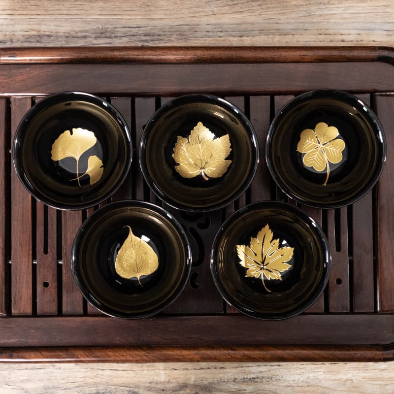 Wholesale Tianmu Glaze Jianzhan Wood Leaf Cup, Kiln-Transformed Tea Cup, Master's Cup, Ceramic Single Cup, Large Tea Bowl